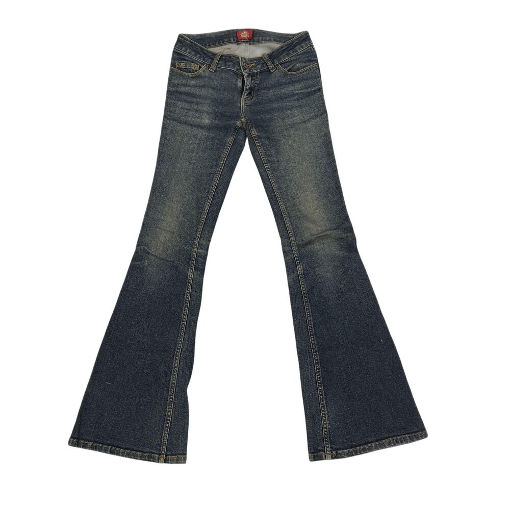 Dickies Women's Wide Leg Jeans Medium Wash Relaxed Workwear Juniors Size 1